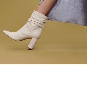 Marc Fisher White Leather Booties